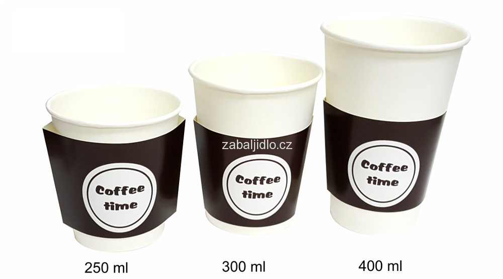 400ml  Papírová ochrana na kelímek RUKÁV / COFFE TIME