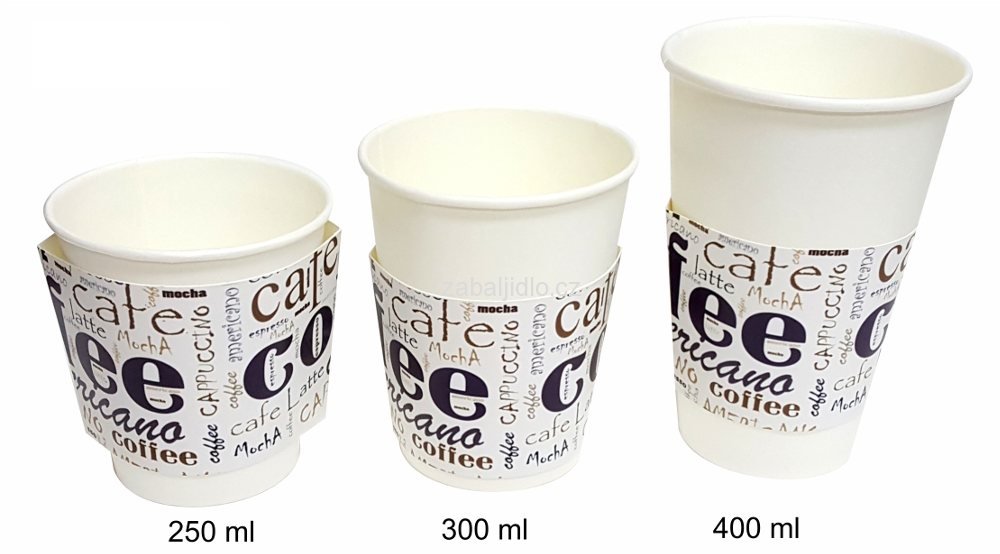 250ml  Papírová ochrana na kelímek RUKÁV / CAFFE4