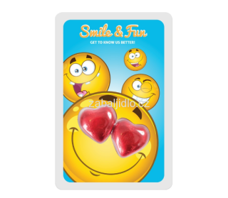 10gr reklamní karta s čokoládou ve tvaru srdce