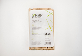 Jednorázová bambusová brčka 6mmx23cm - 1000 ks pack
