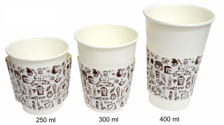 250ml  Papírová ochrana na kelímek RUKÁV / COFFE TIME3