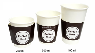 300ml  Papírová ochrana na kelímek RUKÁV / COFFE TIME